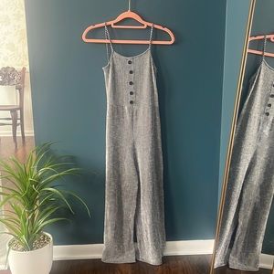 Caution To The Wind Striped Black and White Jumpsuit